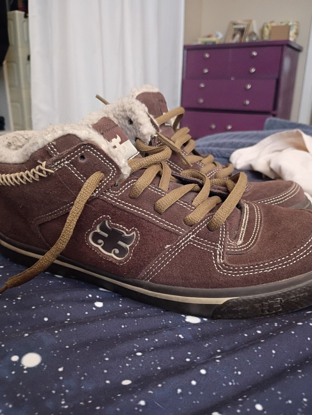 Men's Vintage I Path Brown Suede Lace-Up Sneakers with Cozy Lining